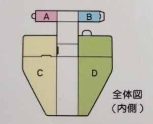 セリアのブックスタンド、組み立て図面